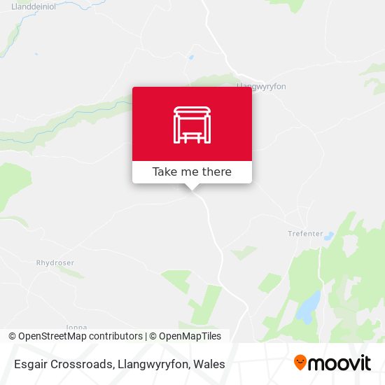 Esgair Crossroads, Llangwyryfon map