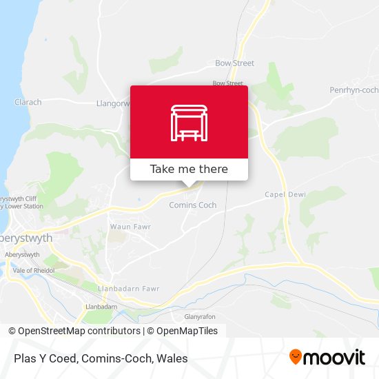 Plas Y Coed, Comins-Coch map