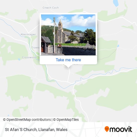 St Afan`S Church, Llanafan map