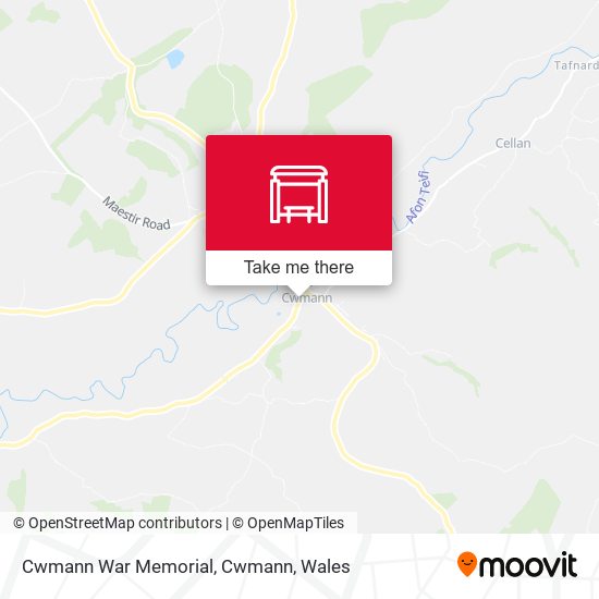 Cwmann War Memorial, Cwmann map