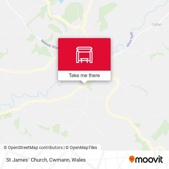 St James` Church, Cwmann map