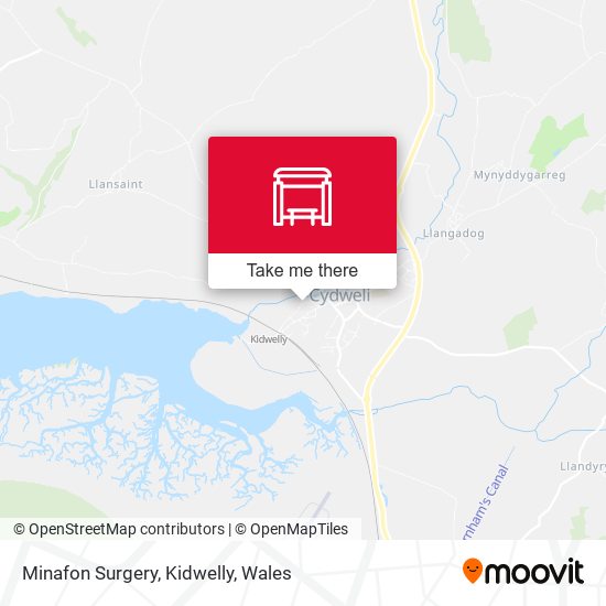Minafon Surgery, Kidwelly map