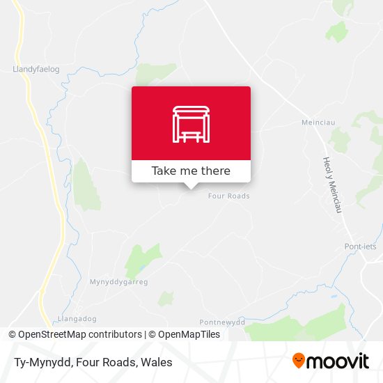 Ty-Mynydd, Four Roads map