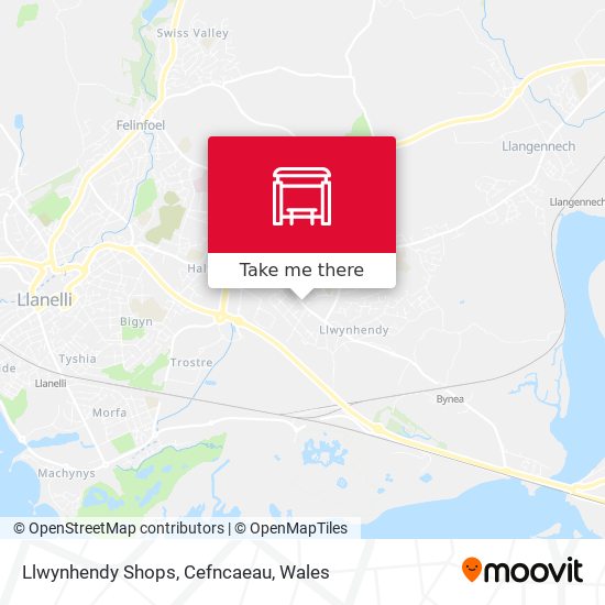 Llwynhendy Shops, Cefncaeau map