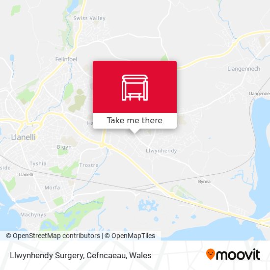 Llwynhendy Surgery, Cefncaeau map