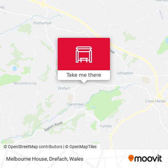 Melbourne House, Drefach map