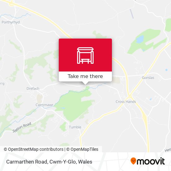 Carmarthen Road, Cwm-Y-Glo map