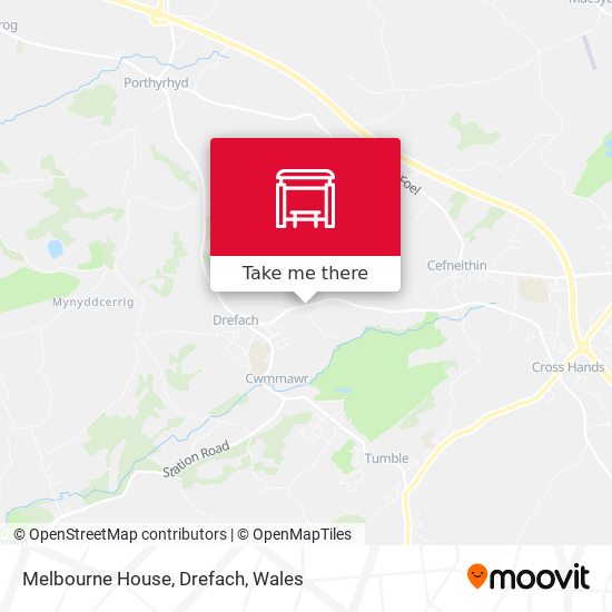 Melbourne House, Drefach map