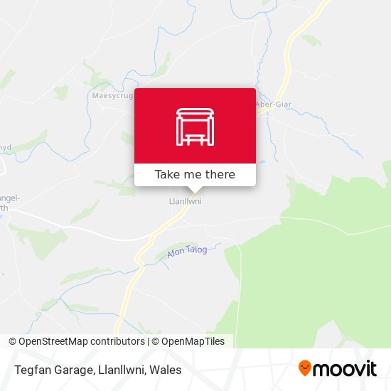 Tegfan Garage, Llanllwni map