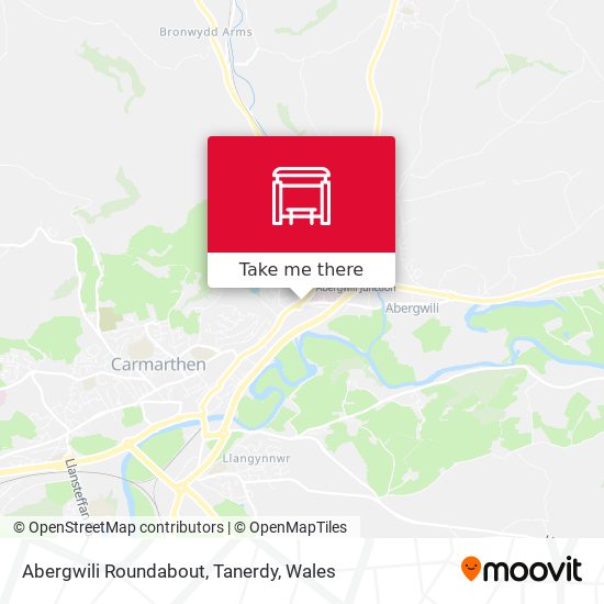 Abergwili Roundabout, Tanerdy map