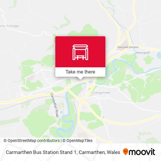 Carmarthen Bus Station Stand 1, Carmarthen map