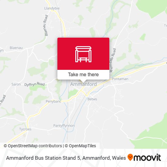 Ammanford Bus Station Stand 5, Ammanford map