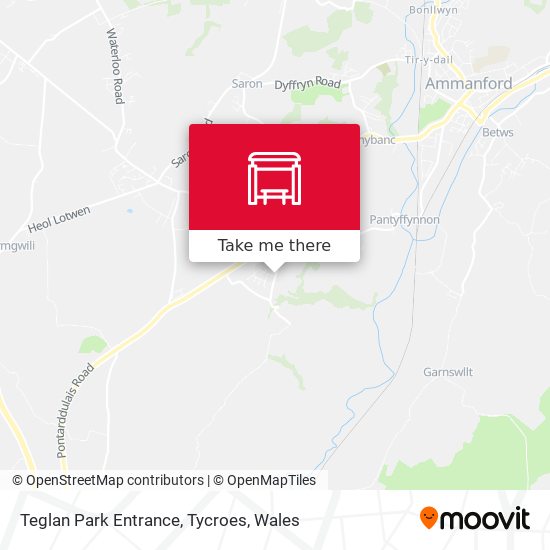 Teglan Park Entrance, Tycroes map