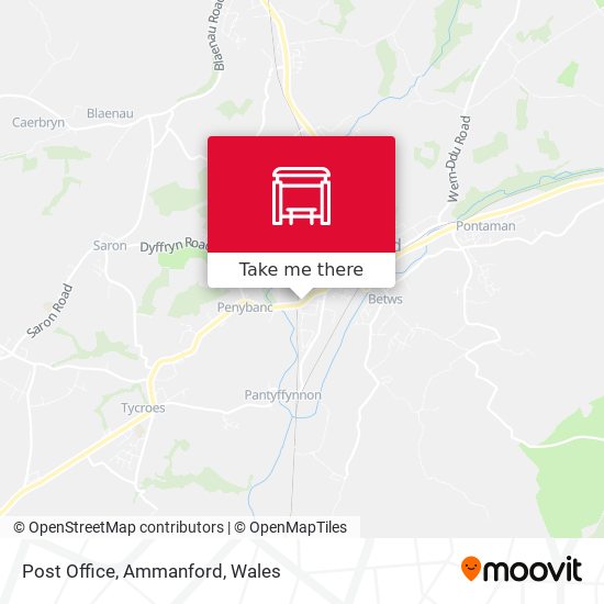 Post Office, Ammanford map