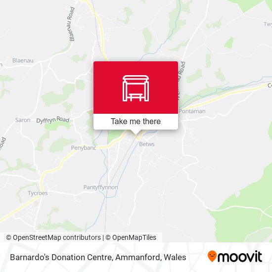 Barnardo's Donation Centre, Ammanford map