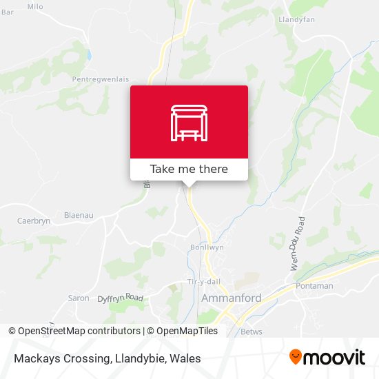 Mackays Crossing, Llandybie map