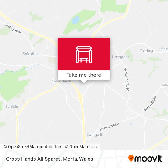 Cross Hands All-Spares, Morfa map