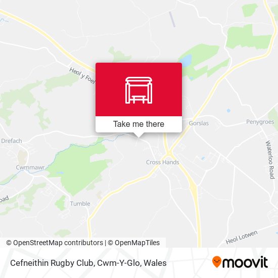 Cefneithin Rugby Club, Cwm-Y-Glo map