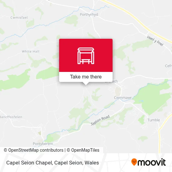 Capel Seion Chapel, Capel Seion map