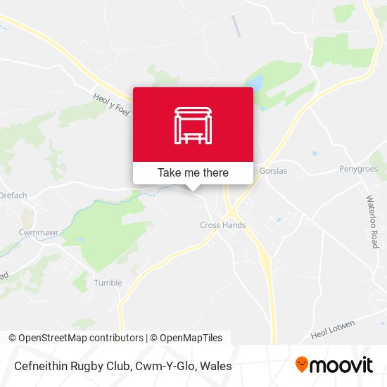 Cefneithin Rugby Club, Cwm-Y-Glo map
