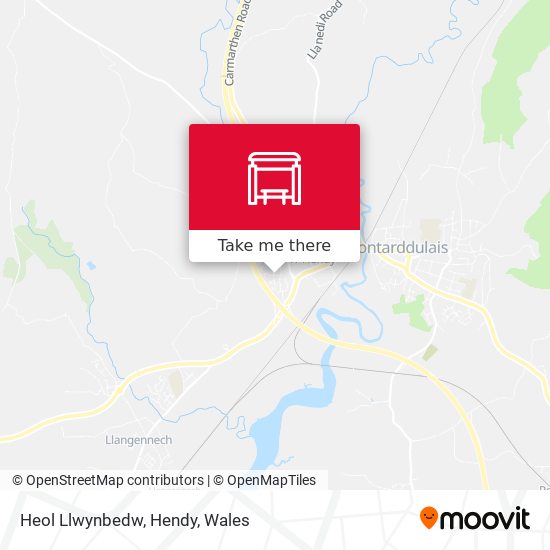 Heol Llwynbedw, Hendy map
