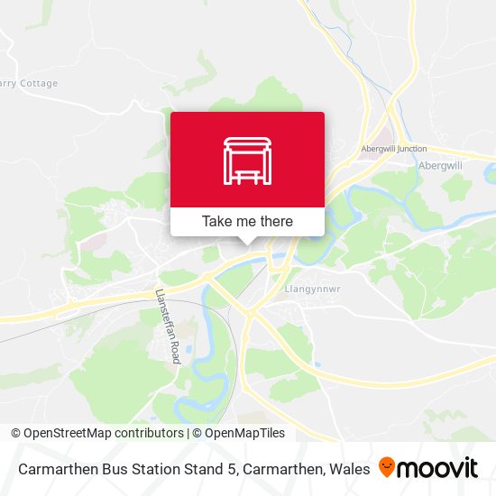 Carmarthen Bus Station Stand 5, Carmarthen map