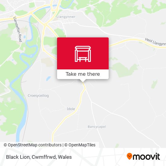 Black Lion, Cwmffrwd map