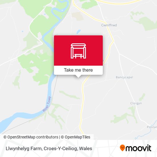 Llwynhelyg Farm, Croes-Y-Ceiliog map