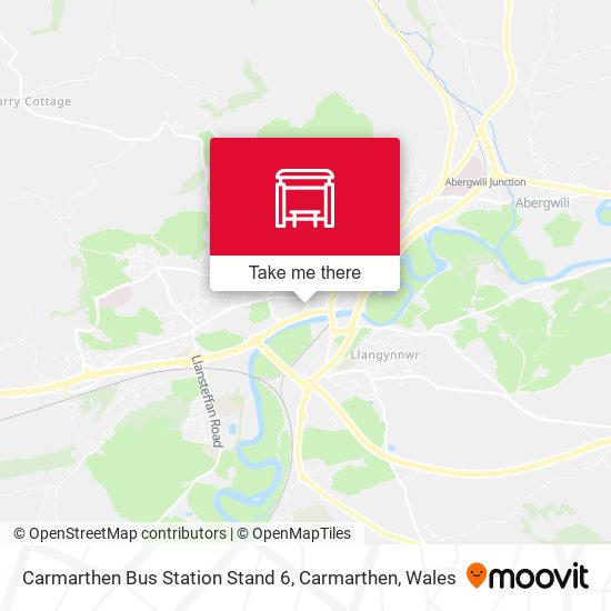 Carmarthen Bus Station Stand 6, Carmarthen map