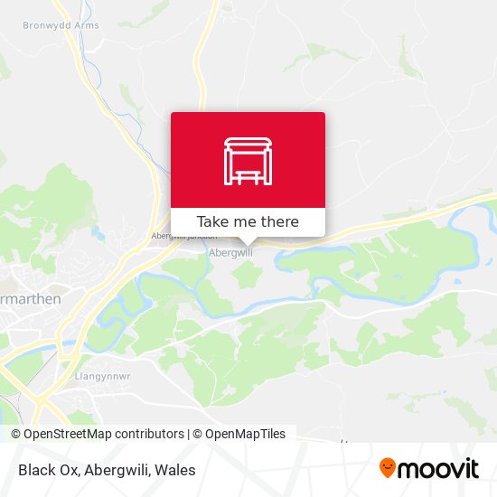 Black Ox, Abergwili map