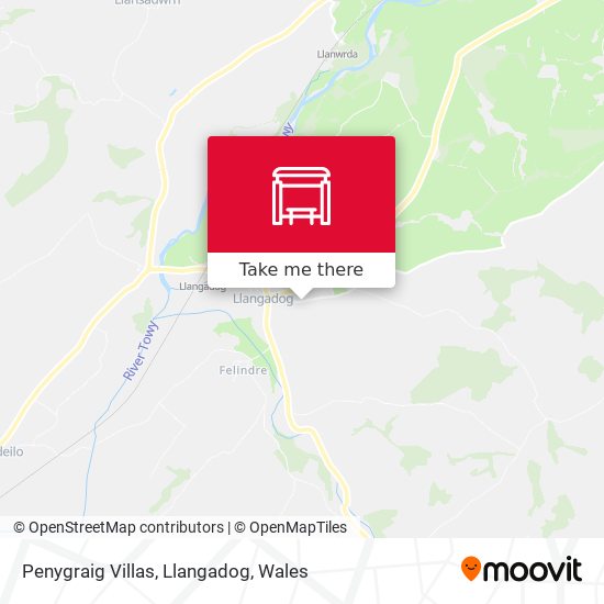 Penygraig Villas, Llangadog map
