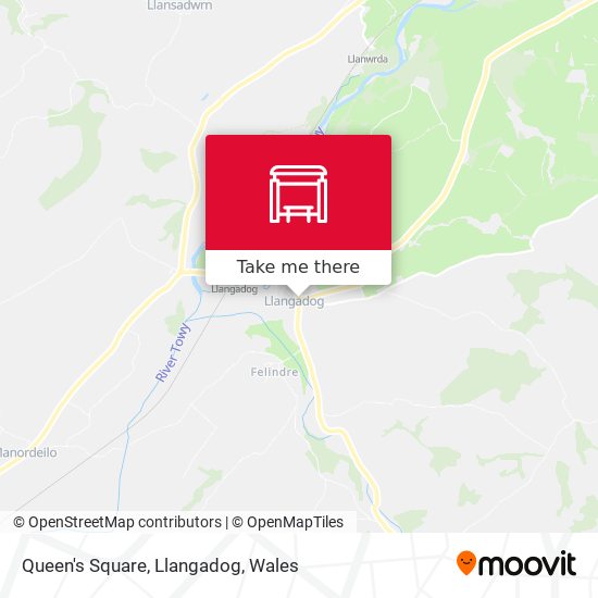 Queen's Square, Llangadog map