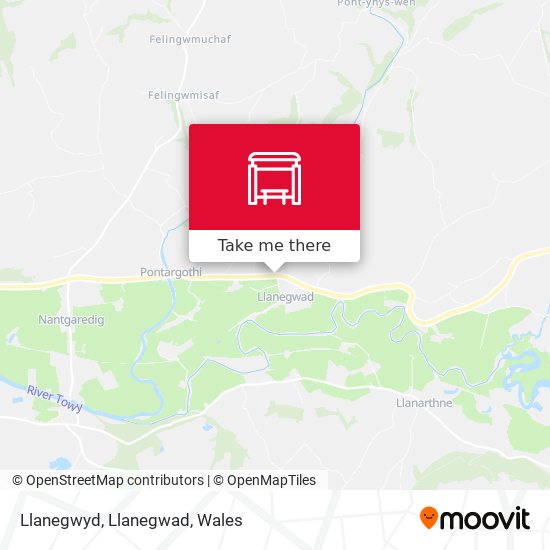 Llanegwyd, Llanegwad map