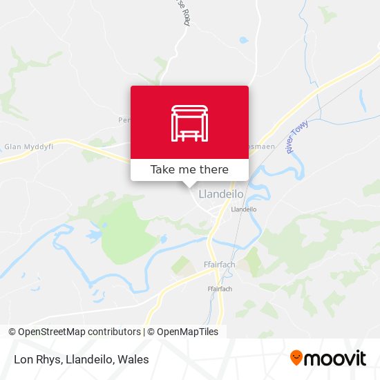 Lon Rhys, Llandeilo map
