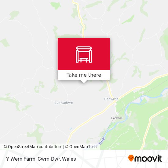 Y Wern Farm, Cwm-Dwr map