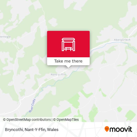 Bryncothi, Nant-Y-Ffin map
