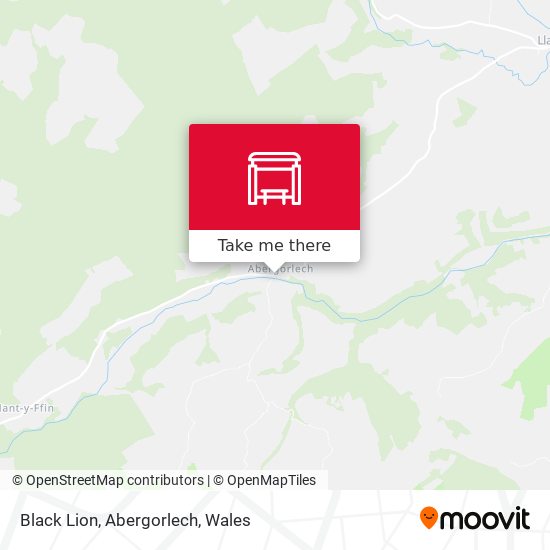 Black Lion, Abergorlech map