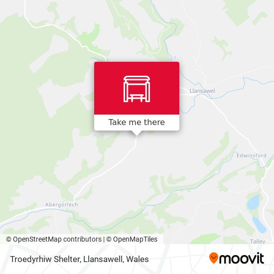 Troedyrhiw Shelter, Llansawell map