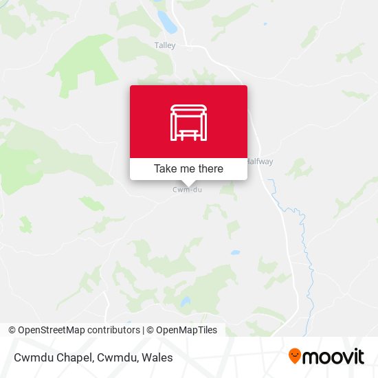 Cwmdu Chapel, Cwmdu map