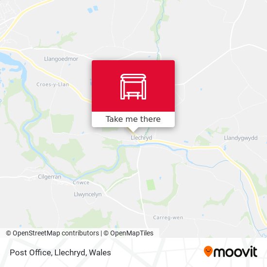 Post Office, Llechryd map