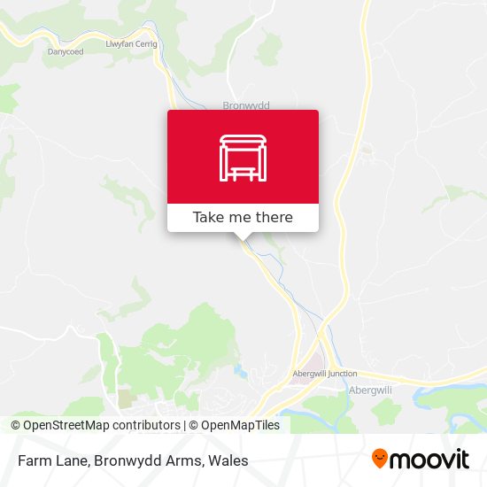 Farm Lane, Bronwydd Arms map