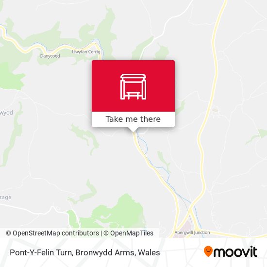 Pont-Y-Felin Turn, Bronwydd Arms map