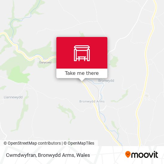 Cwmdwyfran, Bronwydd Arms map