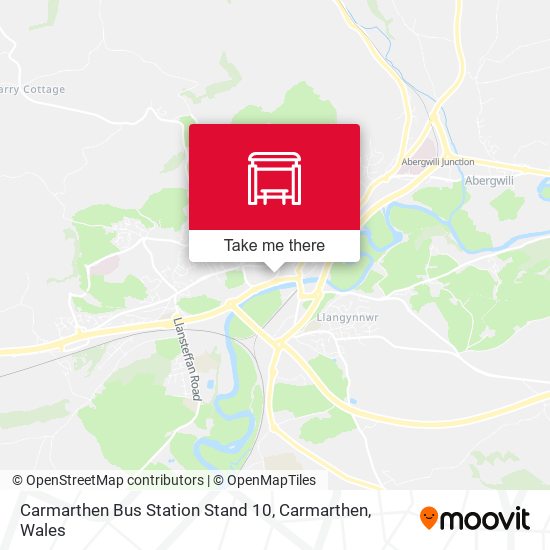 Carmarthen Bus Station Stand 10, Carmarthen map