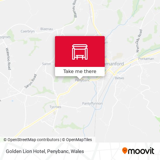 Golden Lion Hotel, Penybanc map