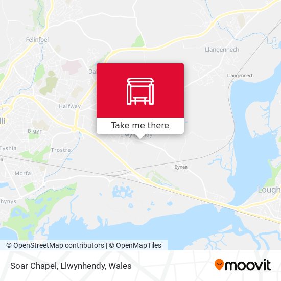 Soar Chapel, Llwynhendy map