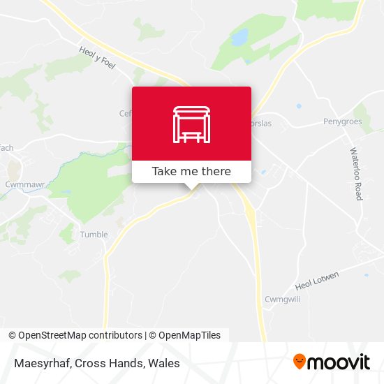 Maesyrhaf, Cross Hands map