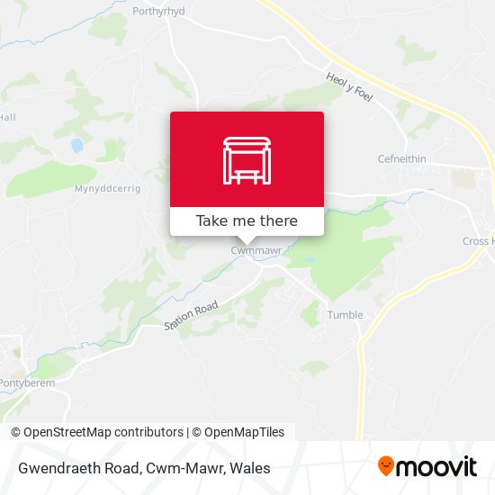 Gwendraeth Road, Cwm-Mawr map