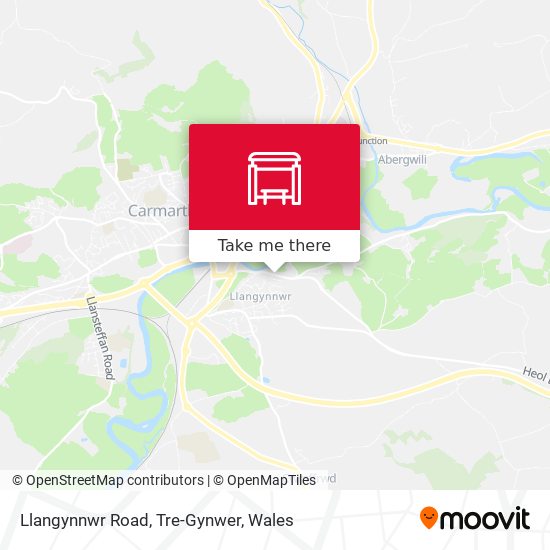 Llangynnwr Road, Tre-Gynwer map