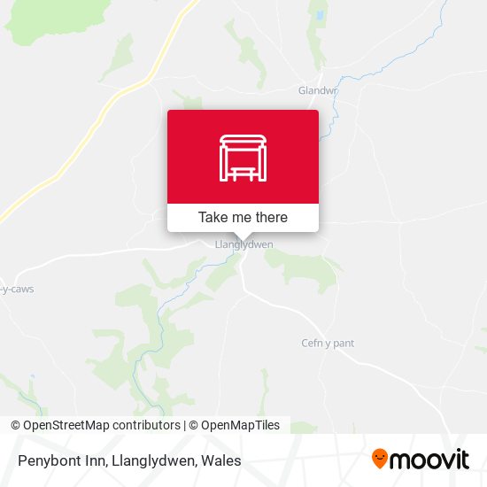 Penybont Inn, Llanglydwen map